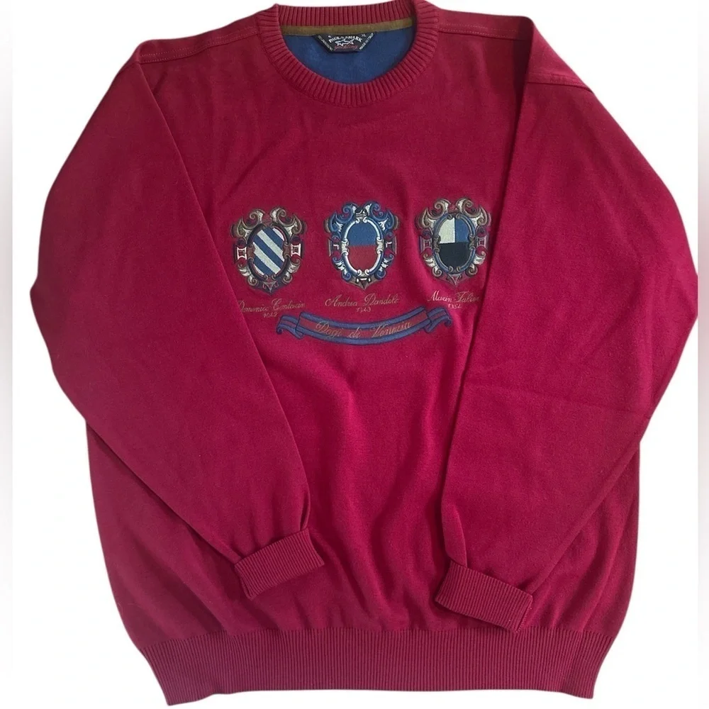 Paul & Shark Red Crewneck Sweater Classic Design